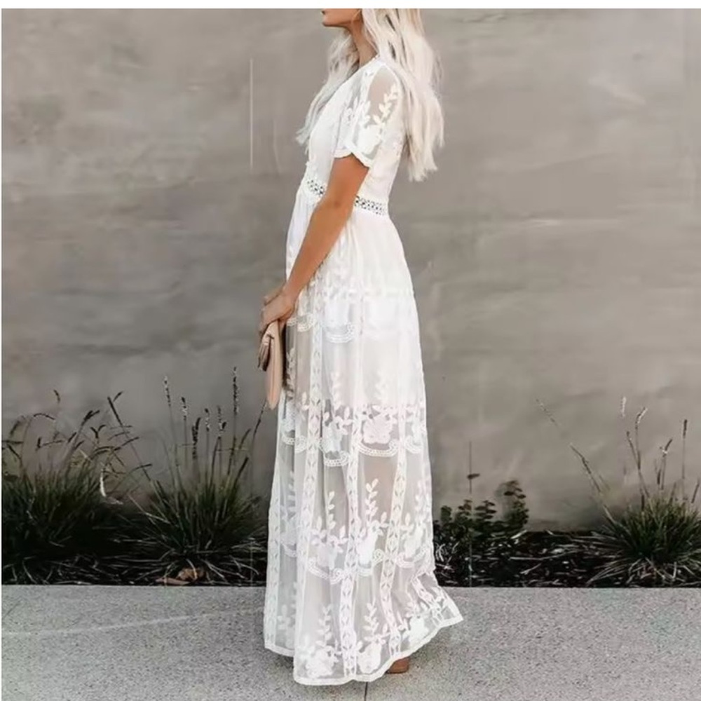 AMYLYNN  Lace Dress boho floral embroidered
